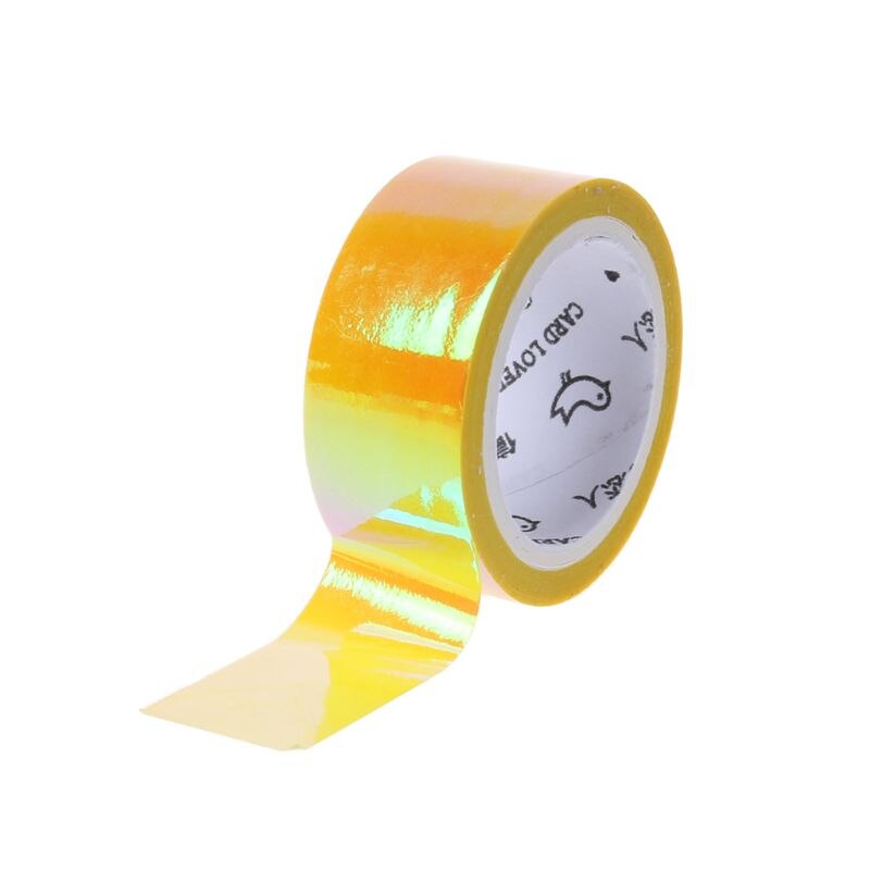 Decoración de Gimnasia Rítmica holográfica RG Prismatic, cinta brillante, aros, palo Y51D: YELLOW