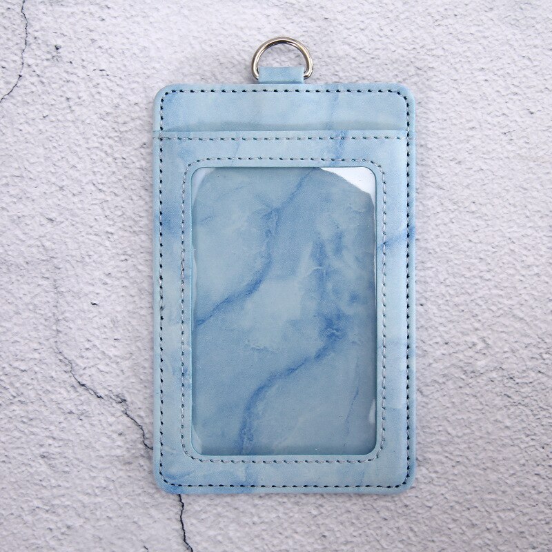 Pu marmo stile porta carte di credito borse donna moda uomo ID carte di credito protezioni borse borsa porta biglietti da visita portafogli: Blue   No String