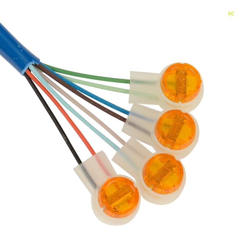 Connecteur D'épissure Bout à Bout De Fil De Téléphone Rempli De Gel, Bouton Jaune, 2 Ports, UY, 100 Pièces