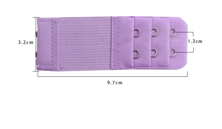 2 stuks verstelbare elastische bh-verlengband haaksluiting expander bh-verlenger 3 rijen 2 haken riemgesp ondergoed accessoires: Paars