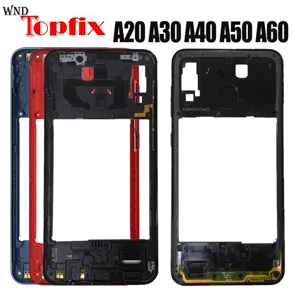 For Samsung A20 A30 A40 A50 A60 A205F A305F A405F A505F A606F Front Housing LCD Frame Middle Frame Back Plate Housing Back Cover