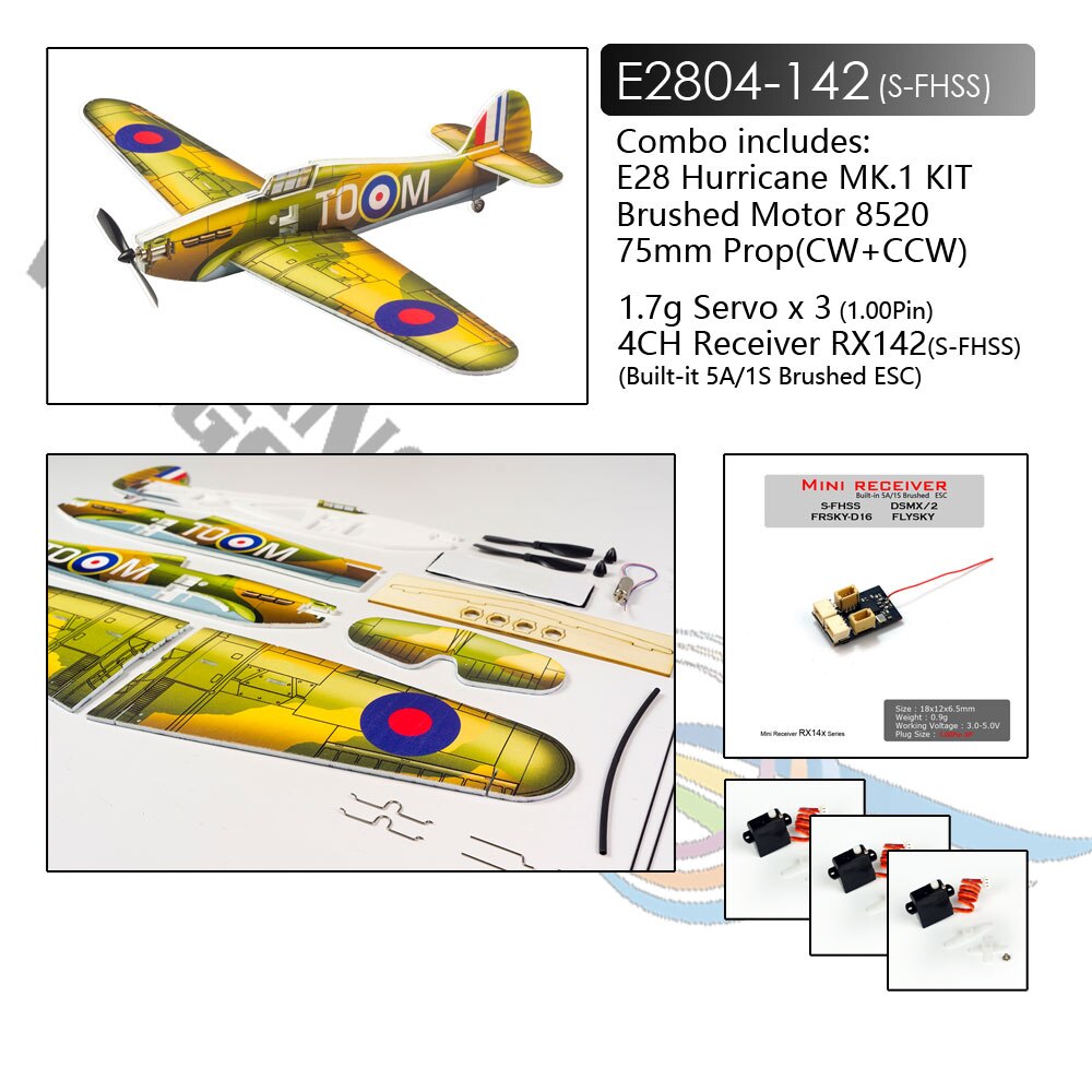 DW HOBBY-tablero mágico de espuma PP, Micro avión interior de 420mm, modelo de aeroplano RC, juguete de pasatiempo: E2804-142