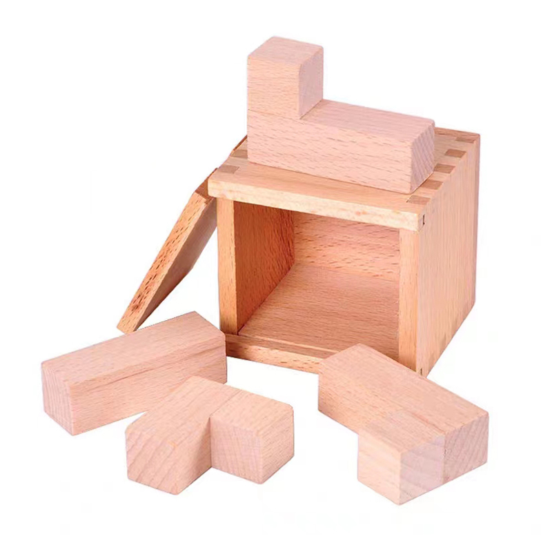 Slanted wooden placement blocks, secret magic box, impossible, very difficult, challenging brain teaser puzzles for adults and children: Default Title
