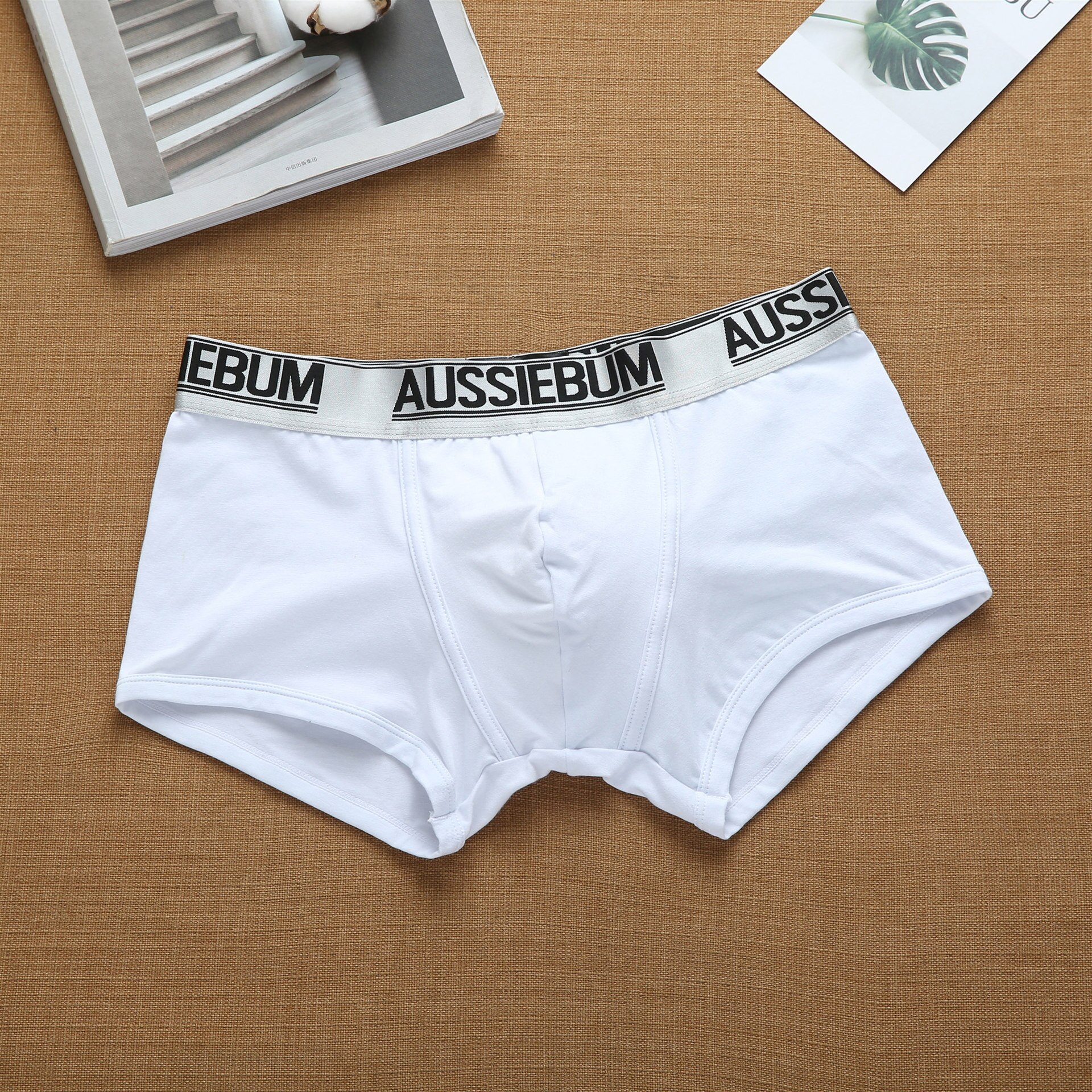 Aussiebum – Boxer en coton pour homme, sous-vêtement Simple, confortable, respirant et extensible: WHITE / L