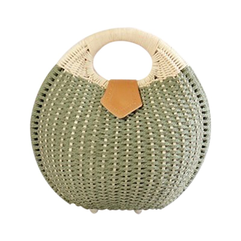 Nid d'escargot fourre-tout sac à main été sacs de plage femme sacs de paille sac à main femme sac en rotin: Green