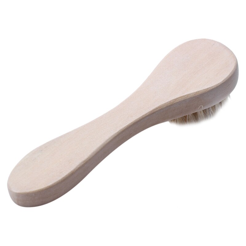 Houten handvat borstel met zwijnenhaar gezichtsborstel natuurlijke haren houten hand - huidverzorging & spa producten