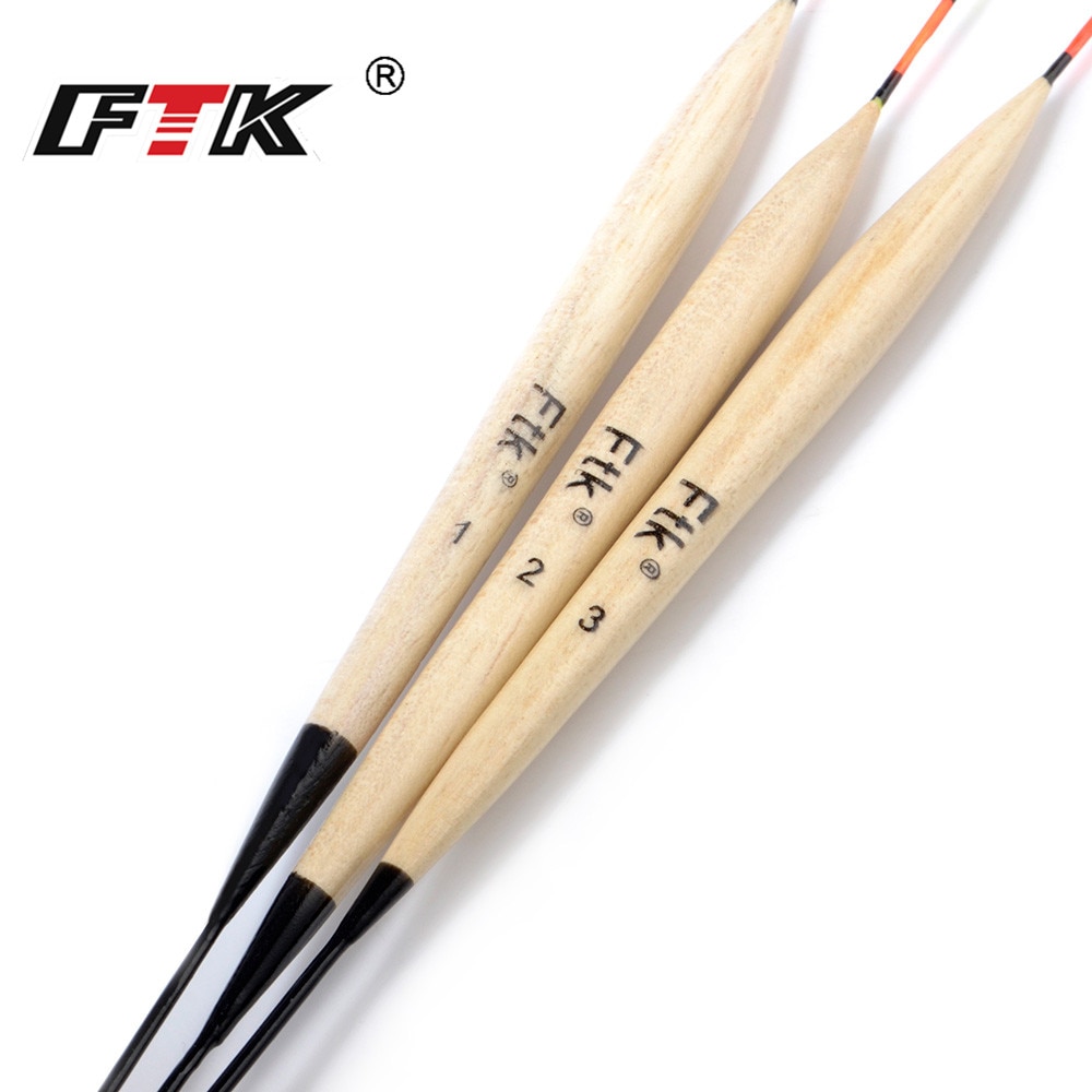 FTK Visserijvlotter 3 stks/partij Hout Visserijvlotter Barguzinsky Spar Vlotter Mix Size Visgerei Gereedschappen Accessoires