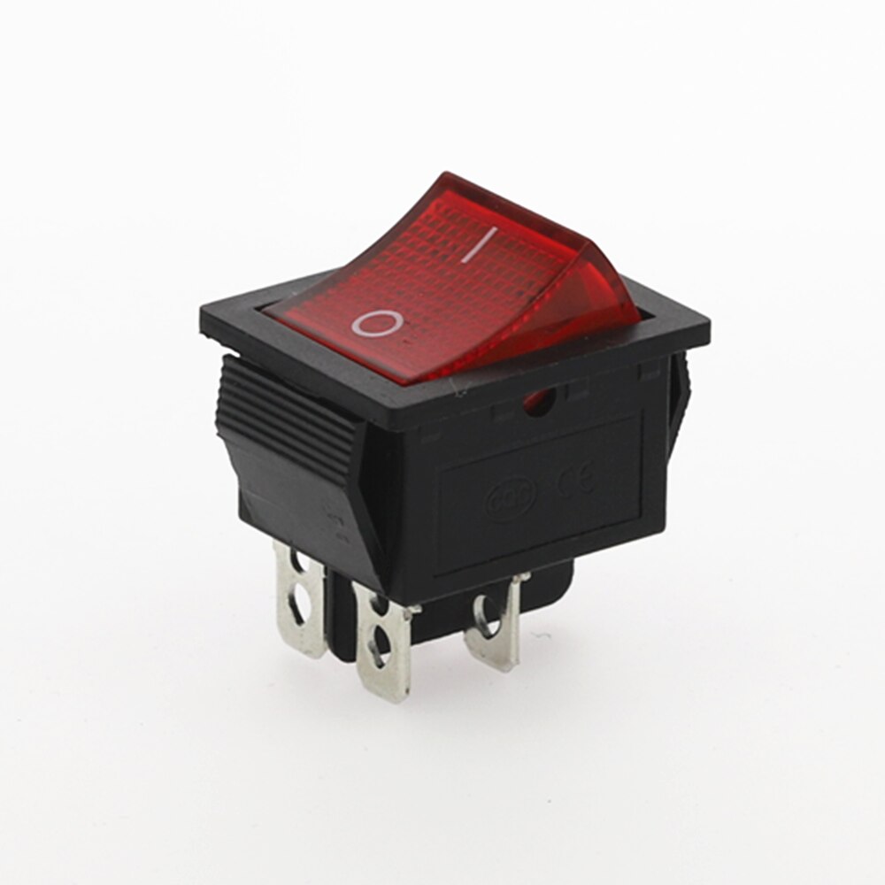 5Pcs KCD4 Rocker Switch Power Switch Self-Lock 2 Position 4 Pins With Light 15A 250VAC/20A 125VAC 32*25mm: Red