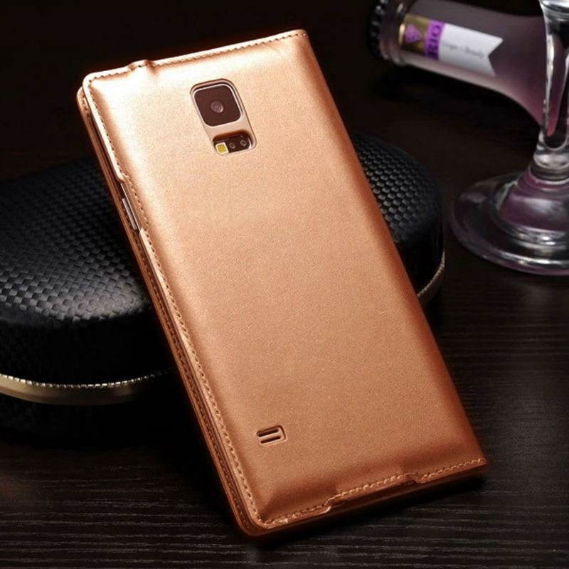 Flip Cover Leather Case Voor Samsung Galaxy S5 S 5 Galaxys5 Samsungs5 SM G900 G900F G900FD SM-G900F SM-G900 Smart View telefoon Case