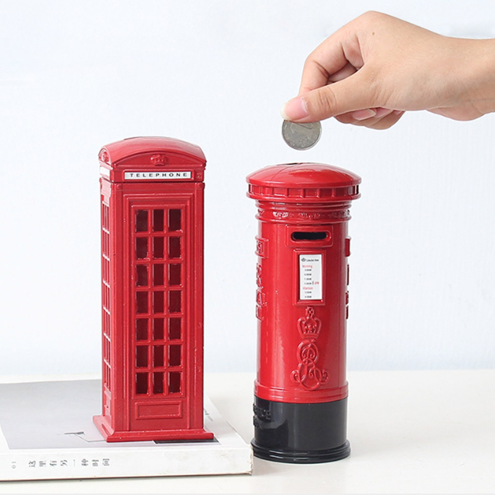 Metalen Rode Britse Engels London Telefooncel Bank Coin Bank Saving Pot Spaarpot Rode Telefooncel Box 6x6x18cm