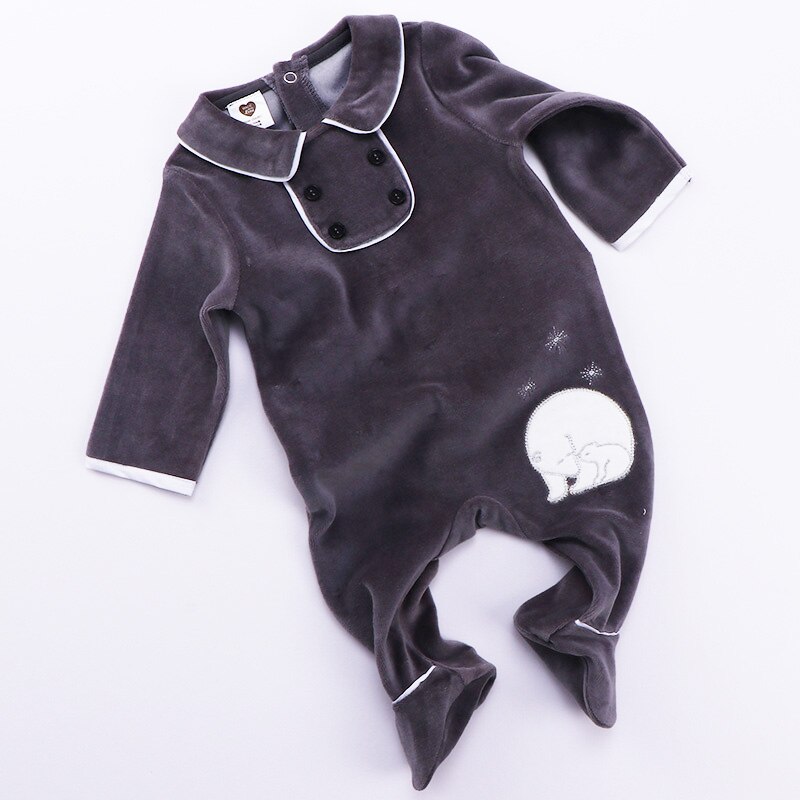 Bebé recién nacido pijama body niños ropa de manga larga niños ropa animal emb bebé overoles niño niña ropa footies romper: 18 meses