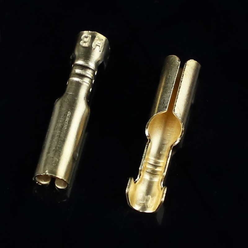 4.0 bullet terminal car electrical wire connector diameter 4mm pin set 50sets=200pcs Female + Male + Case Cold press terminal