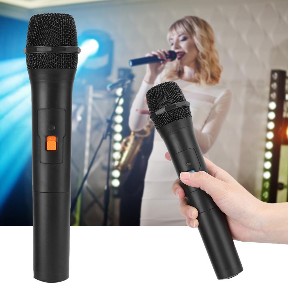 2Pcs Wireless Microphone System Kits Handheld VHF Karaoke Microphone with USB Receive Plug and Play for Meeting Home Party