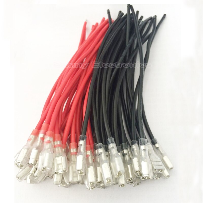 Terminales de crimpado hembra de empalme de cable de 2,8mm, 4,8mm y 6,3mm con cable de 15CM para coche, bicicleta, etc. 12 Uds.: 6.3mm 5red 5black