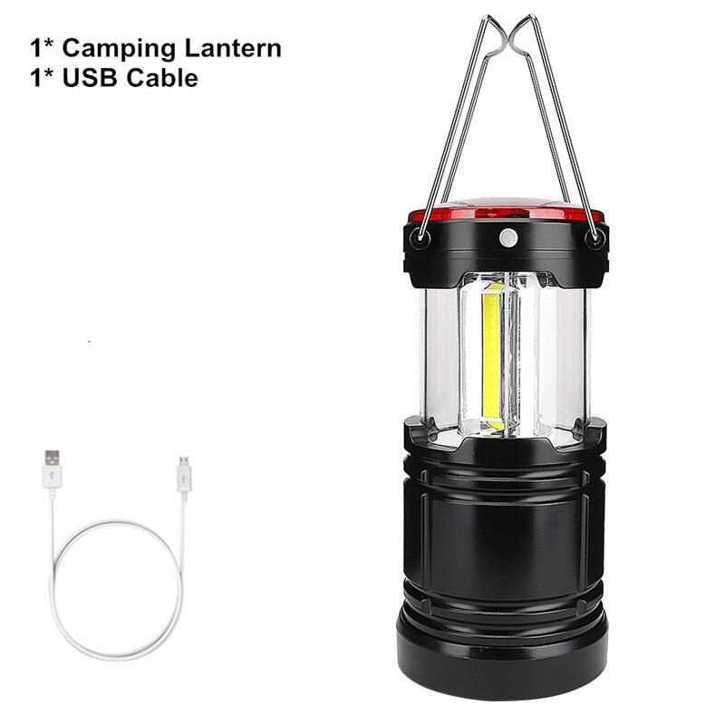 1w+ rødt ledet teltlampe utendørs campinglys 18650 usb oppladbart bærbart lanterne arbeidslys nødlampe: B