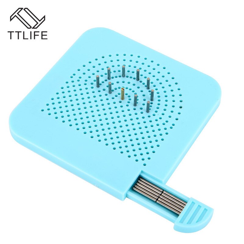 TTLIFE Quilling Board with Pins Storage Light Blue Grid Guide for Paper Crafting Winder Roll Square Craft DIY Tool ABS Blue