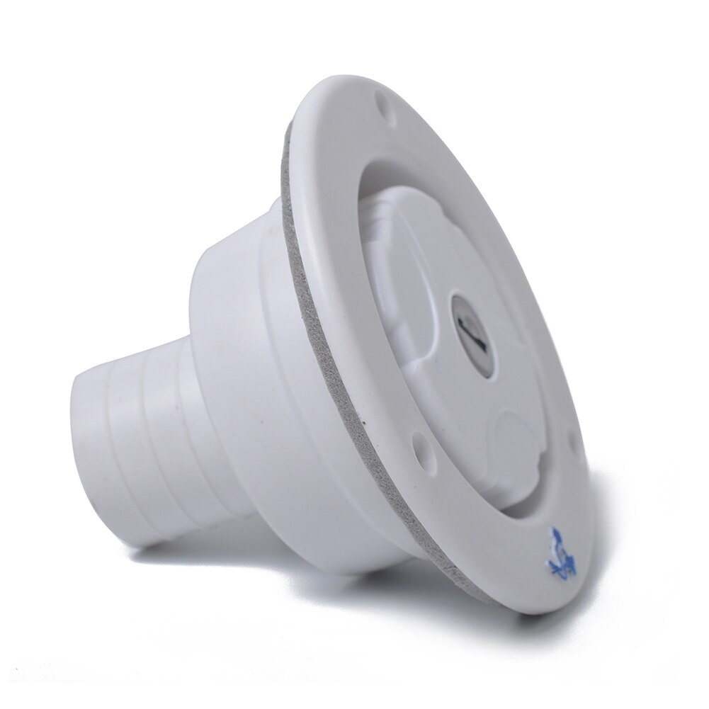 Witte afsluitbare zwaartekracht waterinlaat vulklep luik slot met 2 sleutels universeel voor camper camper aanhanger auto's buitendiameter 110 mm