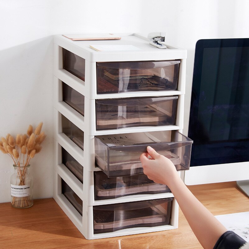 Office Storage Cabinet Drawer File Storage Cabinet Plastic File Organizer A4 Paper Desktop Storage Box