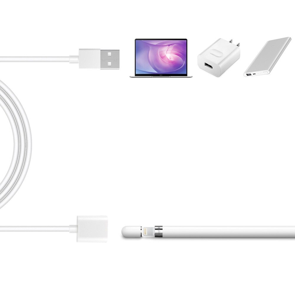 Cable de carga para adaptador de lápiz Apple, Cable de carga para iPad Pro, pantalla táctil, Stylus Pen, extensión de macho a hembra, USB