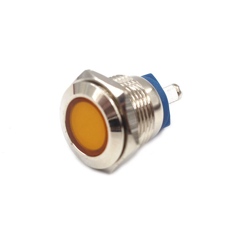 1Pc Led Metalen Paneel Lampje 16Mm Waterdichte Signaal Lamp Waarschuwingslichten 6V 12V 24V volt Rood Geel Dashboard Boot Licht