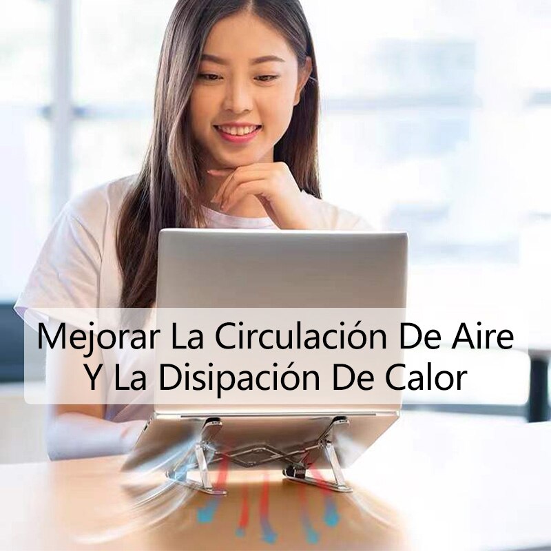 AiTodos® De Ordenador Portátil Soporte Tablet El Radiador es Compatible con Ordenador Elevación de Escritorio Plegable Ajuste del Estante de La Columna Cervical Para la Oficina Elevación y Descenso de La Base