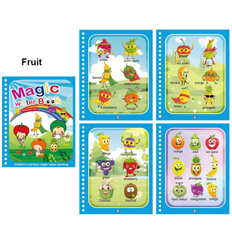 Libro mágico de pintura al agua para niños juegos Montessori libros para colorear juguetes educativos para bebés de 1 a 3 años: Castaño