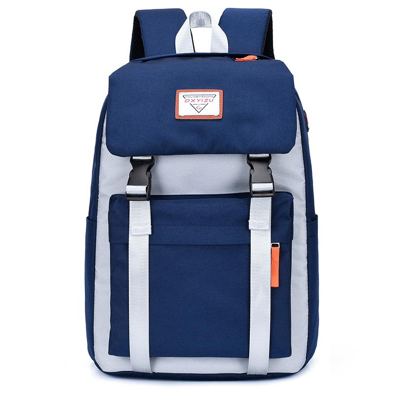Moda mochila 2020 mochila feminina estudante da escola unisex grande capacidade mochila de viagem mochila: Blue