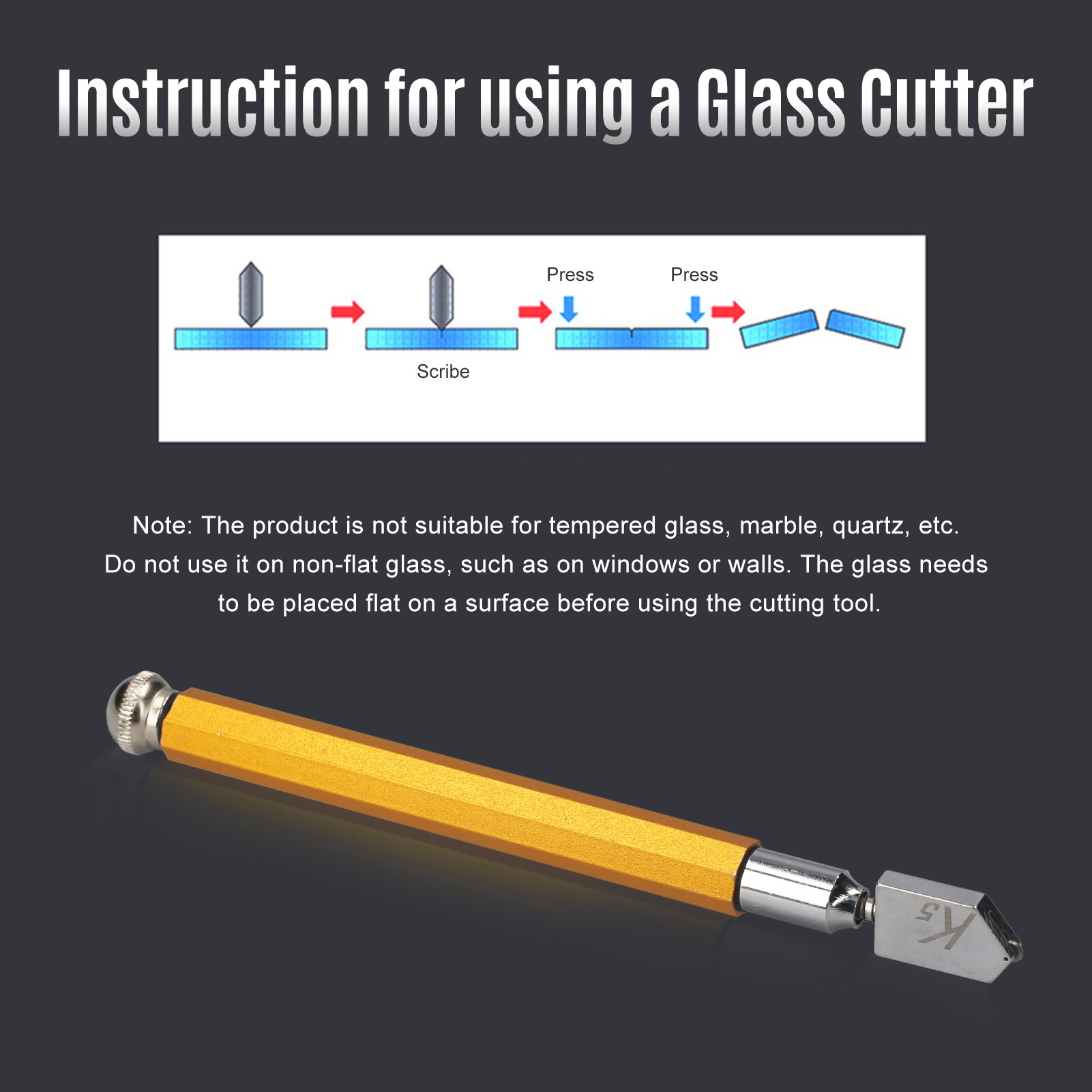 Kkmoon Industriële Glassnijder Hardmetalen Legering Snijden Wiel Glassnijder Tool Pen Stijl Glassnijder Professionele Cutter