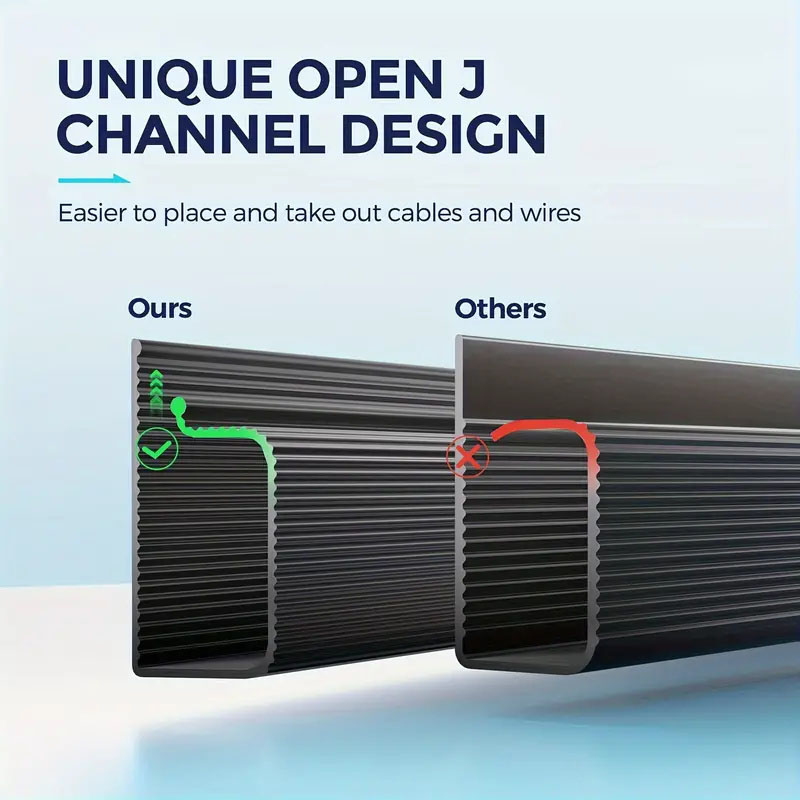 Channel Desk Cable Organizer Cable Management Accessories White Cable Protecter No Drilling Under Desk Management Tray