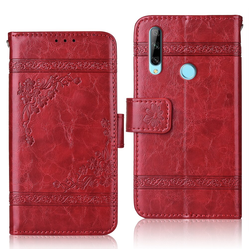 Book Case for On Huawei Honor 20e 20 e Cover Huawei 20e Wallet Leather Case For Huawei Honor 20e Cover Phone Bag: oil-Red