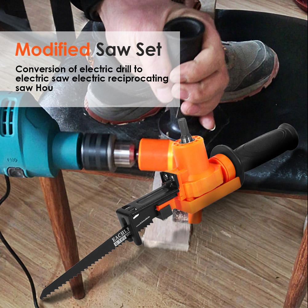 Reciprocating Saw Attachment Change Electric Drill Into Saw Metal File For Wood Metal Cutting Saw Jig Attachment Adapter