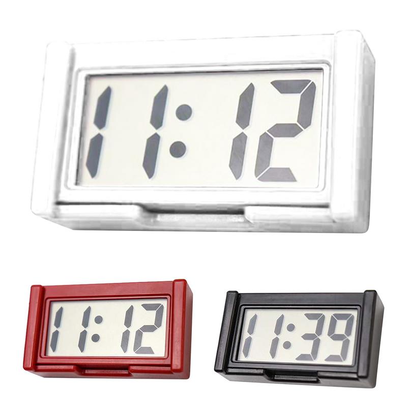 Mini horloge numérique décorative pour voiture, grand écran, Mini horloge de tableau de bord, ornement auto-adhésif, accessoires électroniques de voiture