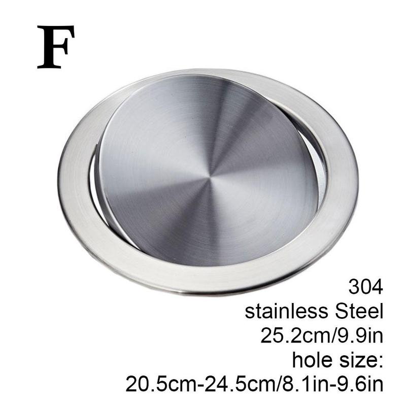 Built-in Countertop Lid Trash Can Lid Anti-rust Steel Lid Shake Lid Clamshell Kitchen Sink Tooling Lid Concealed Wholsale: F