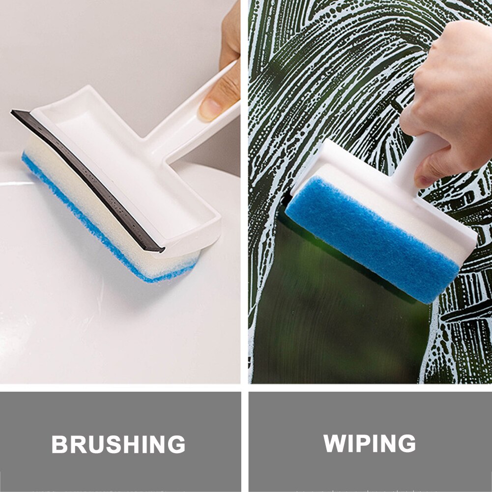 Glass Wiper 2 in 1 Cleaning Brush Mirror Grout Tile Cleaner Washing Scraper for Home Bathroom Car Window Washing Cleaning Tools