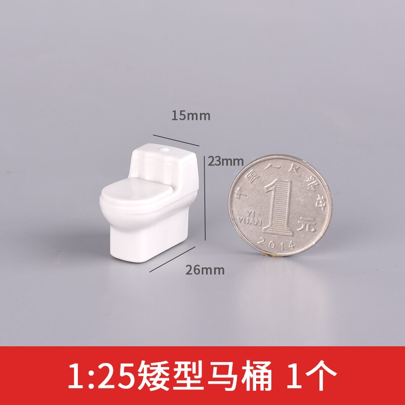 5 Stück 1/20 1/25 1/30 Puppenhaus Badezimmermöbel Spielzeug Toilette Closestool Miniatur Zubehör Puppenhaus Innenlayout: Licht Gelb