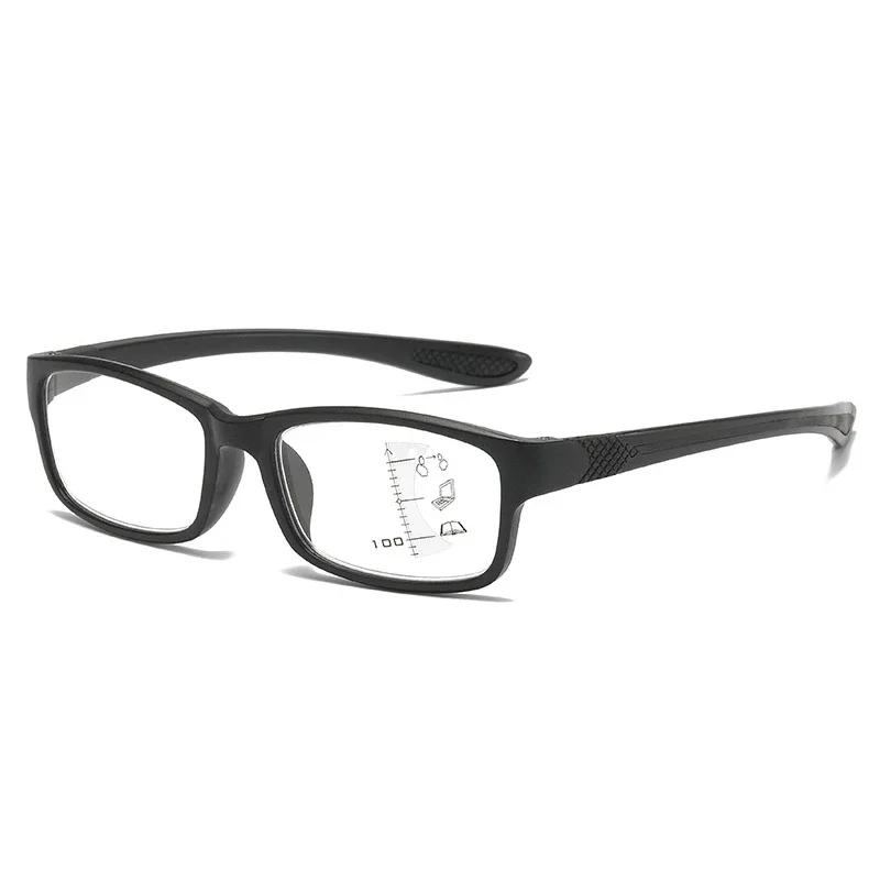 Gafas multifocales progresivas para hombre y mujer, lentes deportivas TR90 con montura, gafas de lectura Unisex clásicas cuadradas para presbicia cercana lejana: Rojo / +200