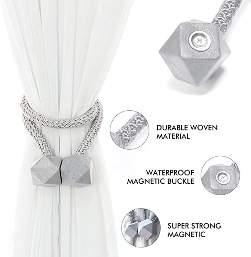 2 Stuks Gordijn Tieback Veelzijdige Bal Magnetische Gordijnen Gesp Tie Backs Douchegordijn Houder Muur Ballen Thuis Kamer Accessorie