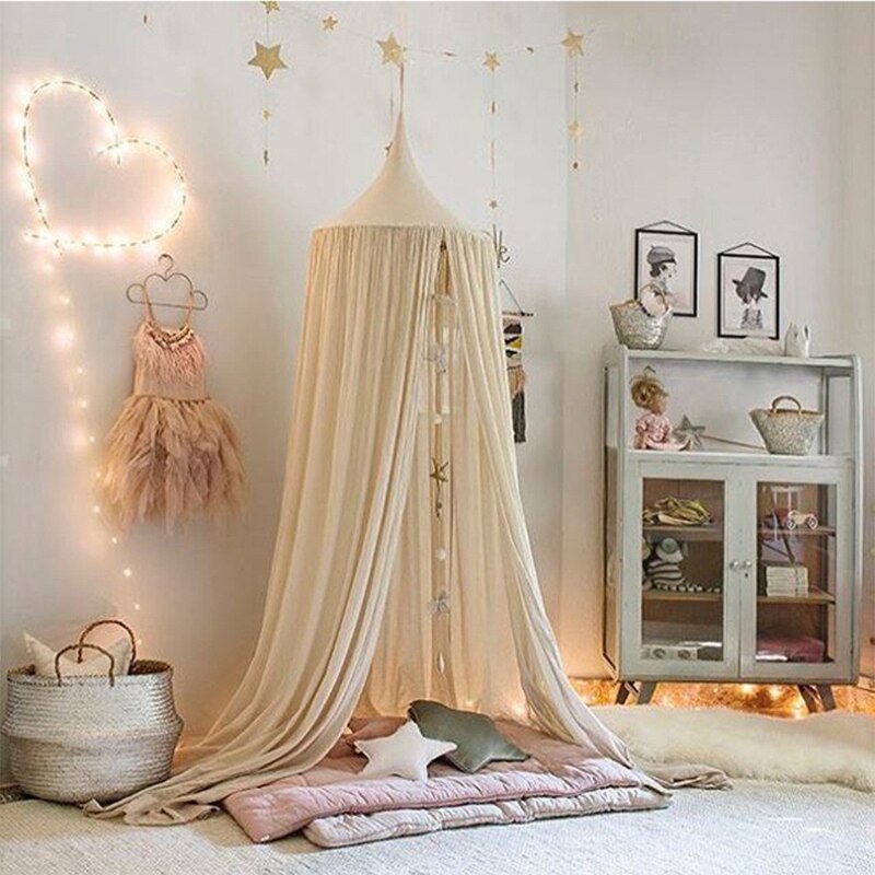 Baby Canopy Mosquito Net Hanging Kids Baby Bedding Dome Bed Cotton Bedcover Baby Bed Curtain Crib Netting Mosquito Net