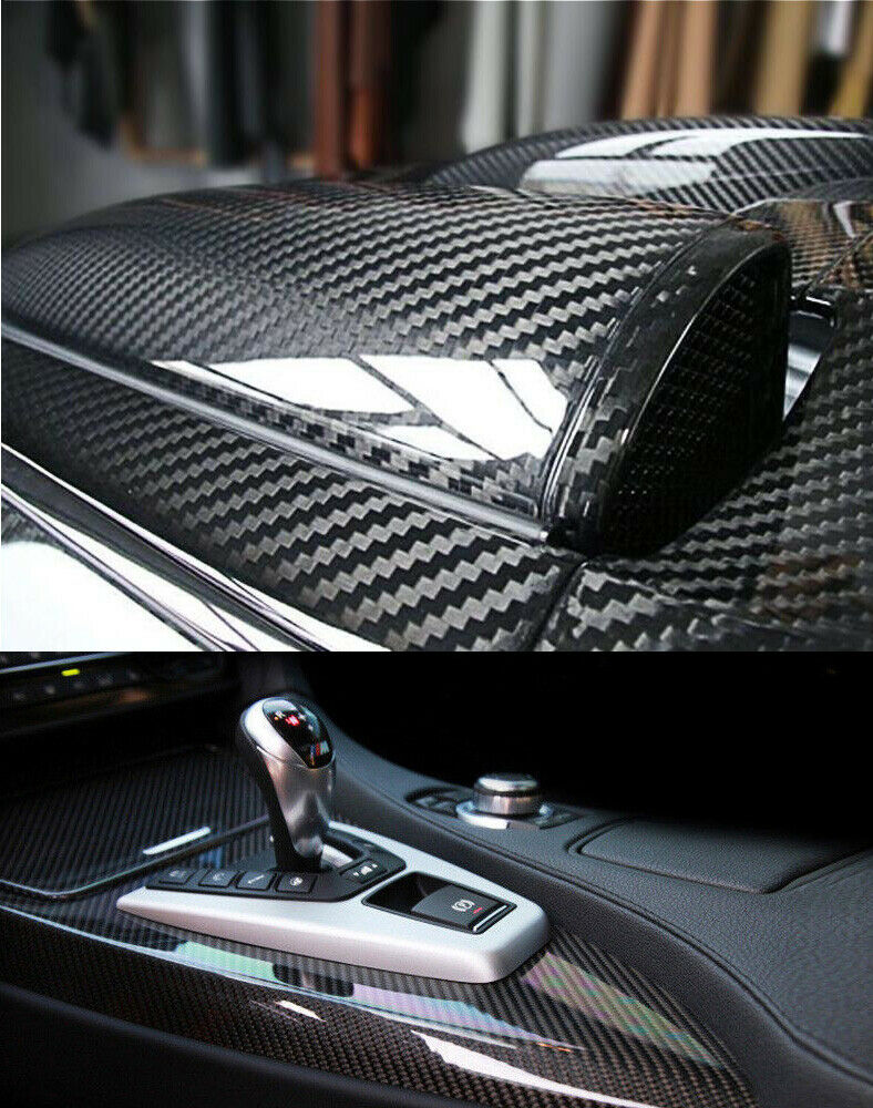 thumbnail interactive-video image 1 of SHENKENUO 7D Glossy Carbon Fiber Vinyl Wrap – 12x60 Inches, Black, Waterproof, Universal 1 of 6