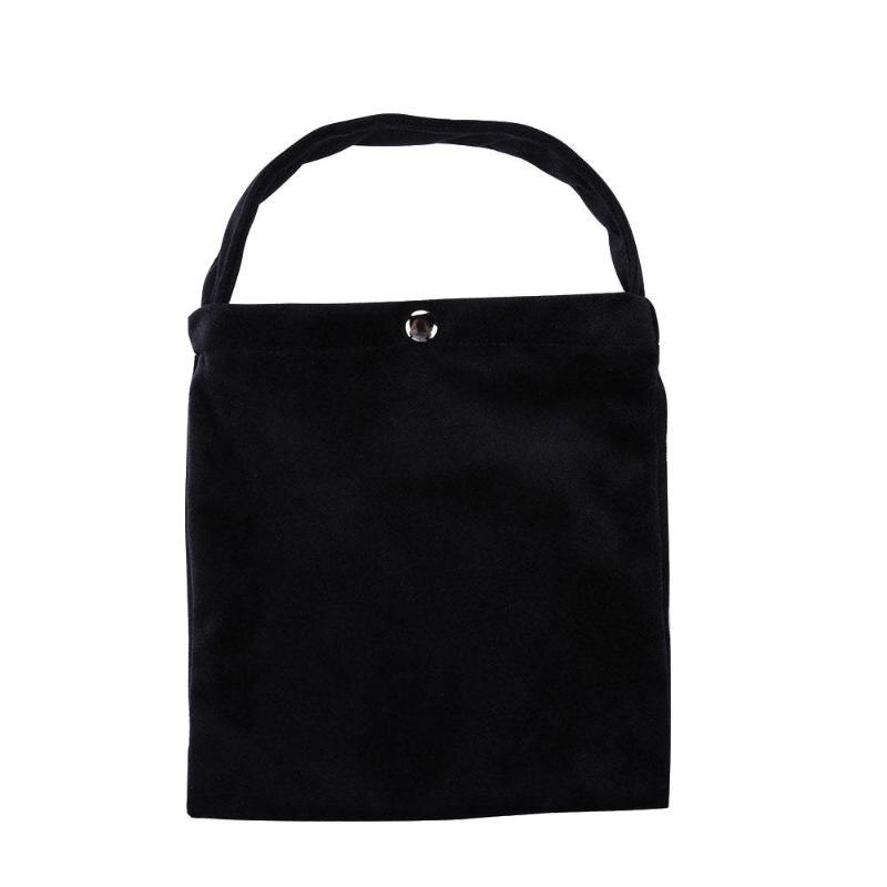 Baby Groceries Toys Portable Smooth Nordic Style Velvet Toy Storage Bag Pretend Play Pocket Handbag Dust Bag: Black