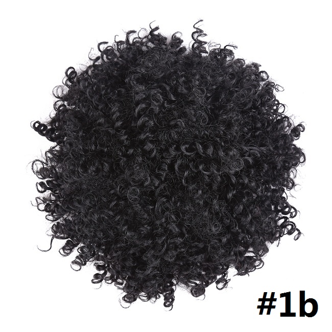 Court synthétique Afro bouffée crépus bouclés cordon queue de cheval cheveux Chignon perruque Chignon postiche pour les femmes Updo Clip dans l'extension de cheveux