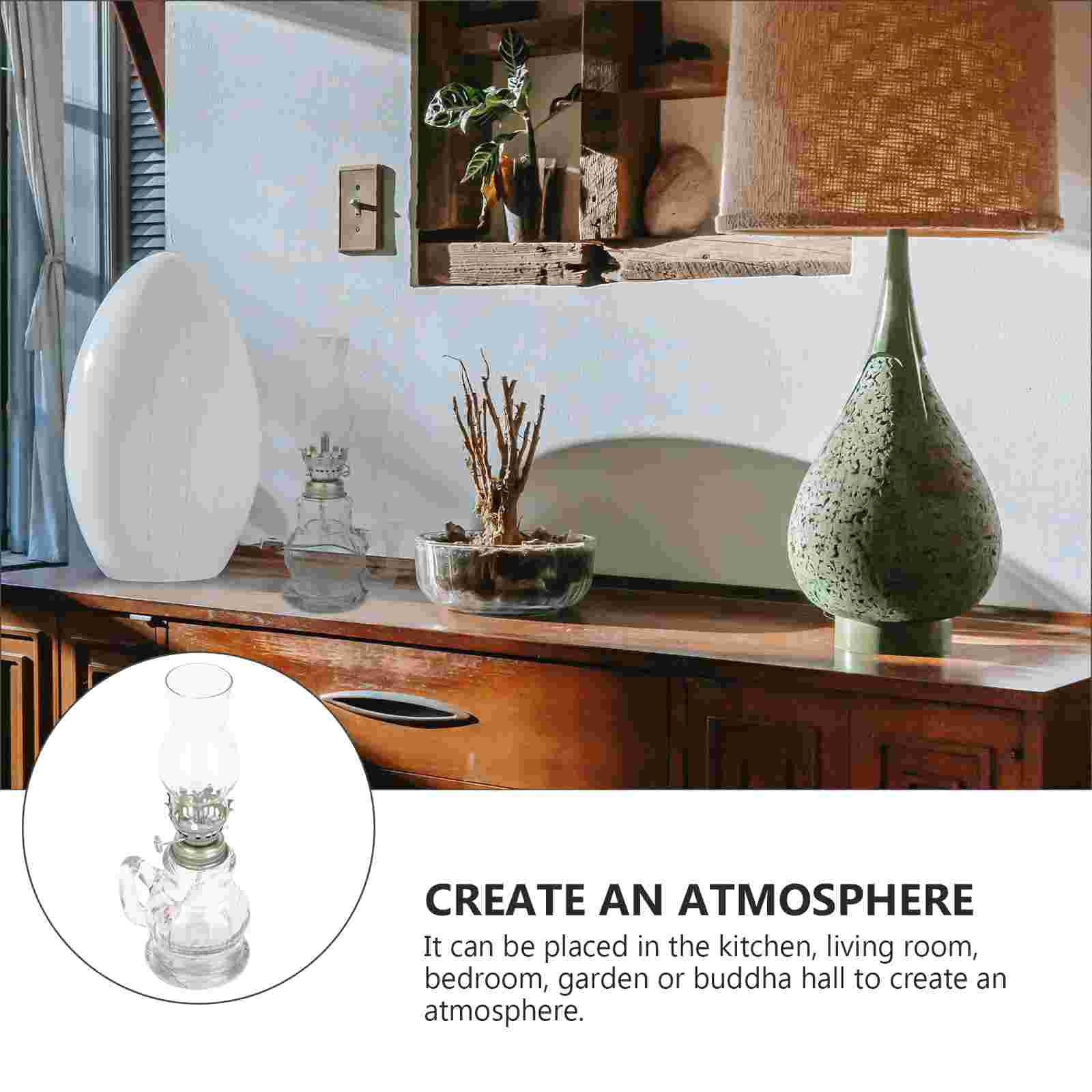 Vintage Glass Kerosene Lamp Retro Kerosene Lamp Portable Antique Oil Lantern