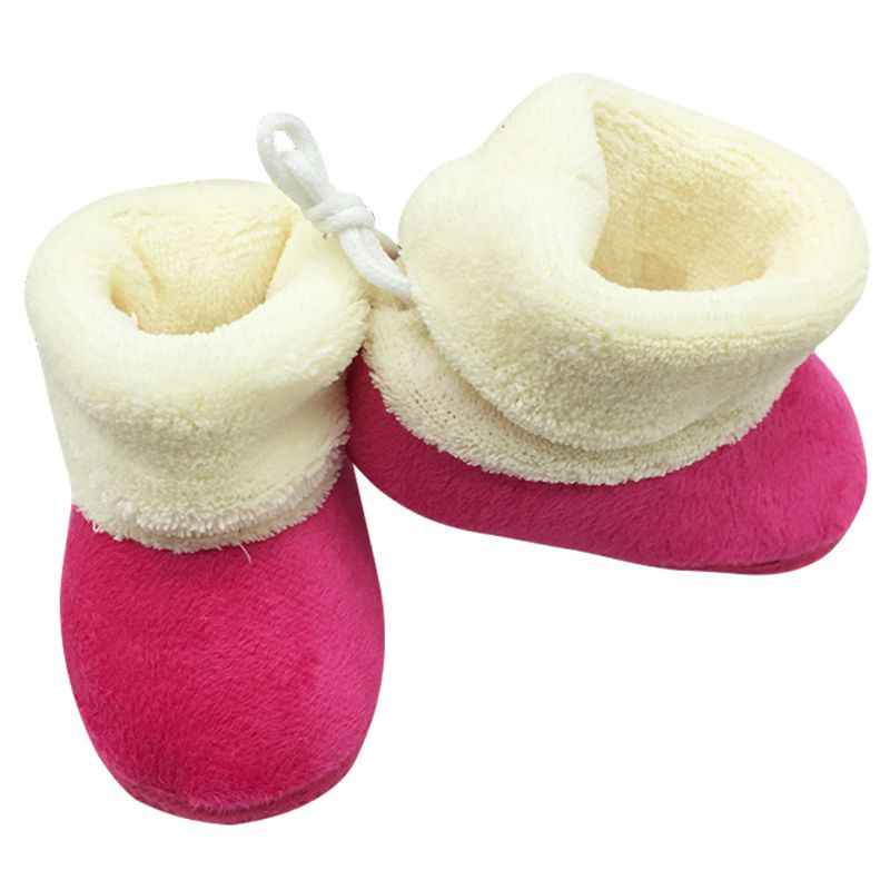 Winter Baby Snowboots Baby Schoenen Winter Warm Pluche Snowboots Baby Leuke Bont Winter Baby Laarzen: rose / 7-12 Months