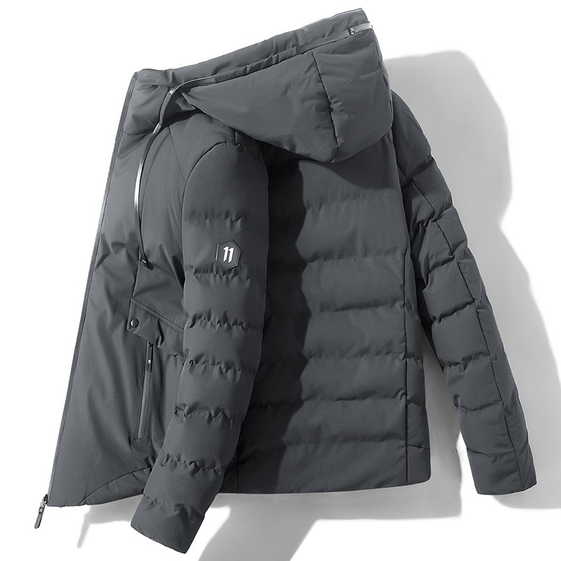 Tykk varm vinterfrakk menn hette casual utendørs mann dunjakke parka vindjakke herre overtrekk