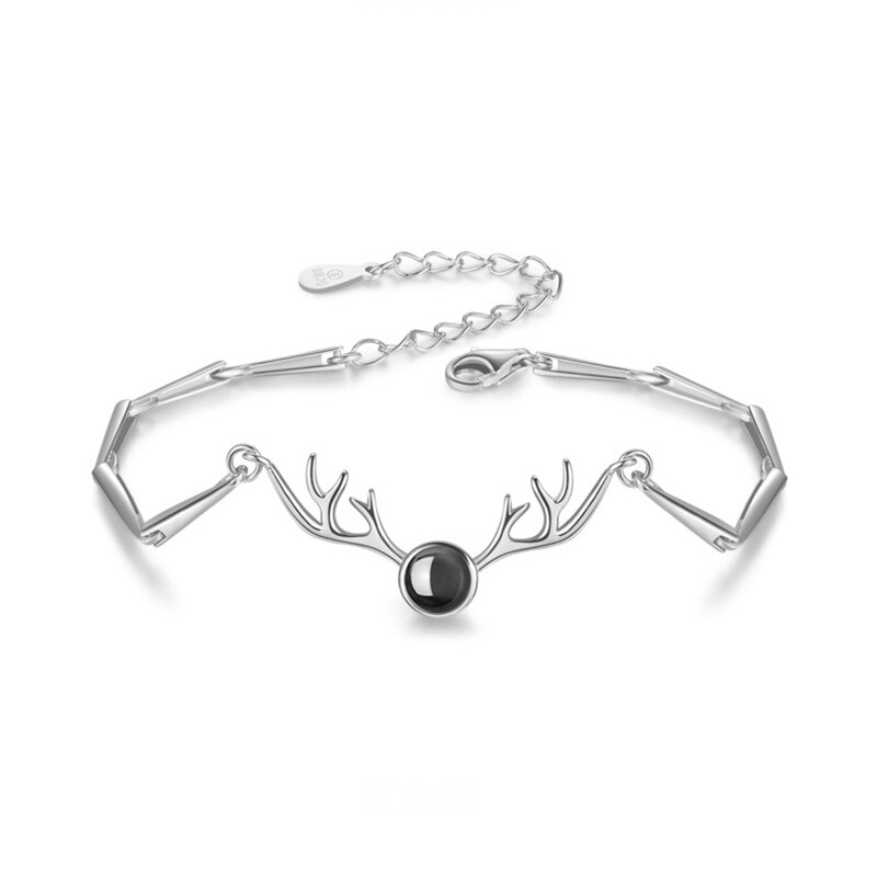 Armband 100 språk jag älskar dig par armband älskare smycken: Silver-