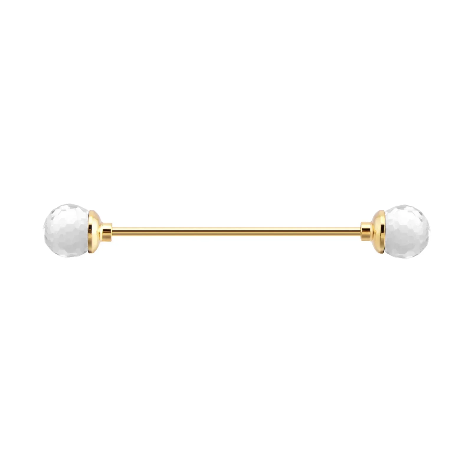 Épingle de col tendance pour hommes, chemise ronde à multiples facettes, trou de boule de cristal, épingles de collier, accessoires d&#39;affaires, peut dévisser: Wite-Gold