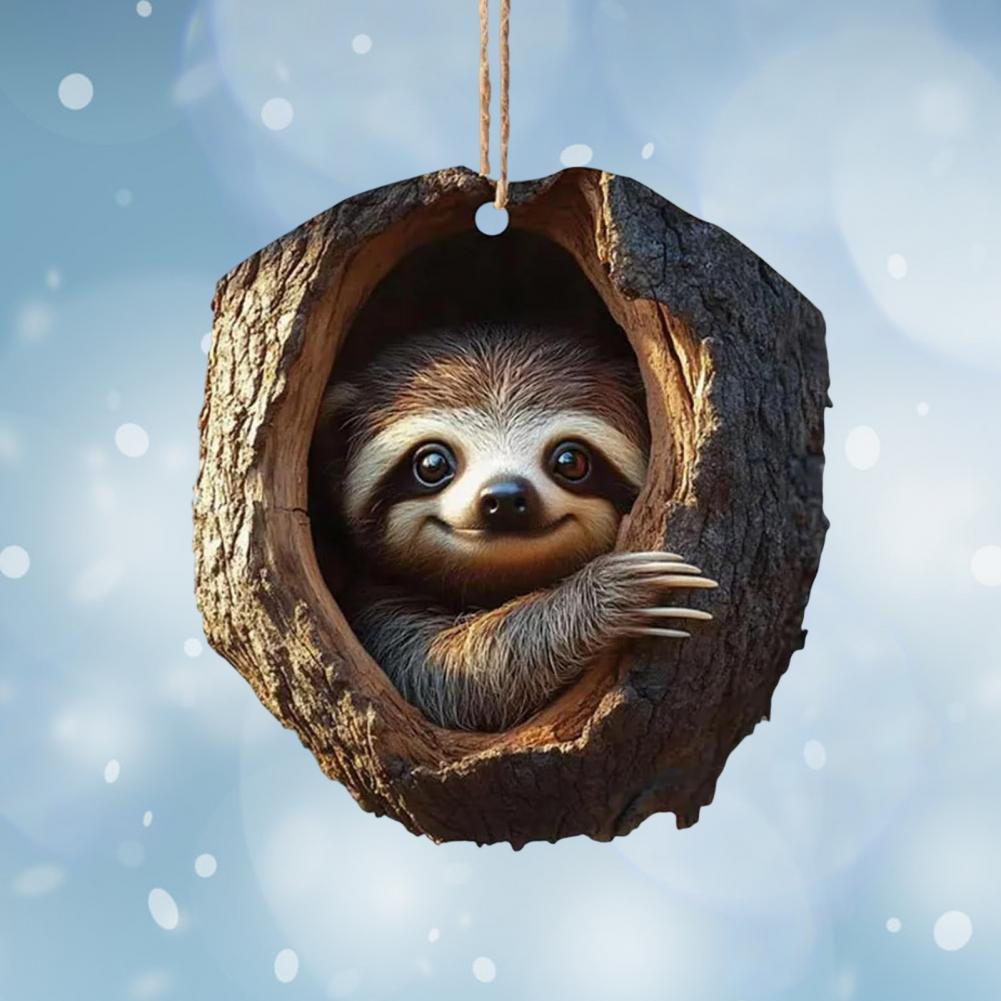 2D Christmas Ornaments Acrylic Cartoon Forest Acrylic Christmas Ornaments Seasonal Decor For Tree Ceiling Cute Pattern Keepsake