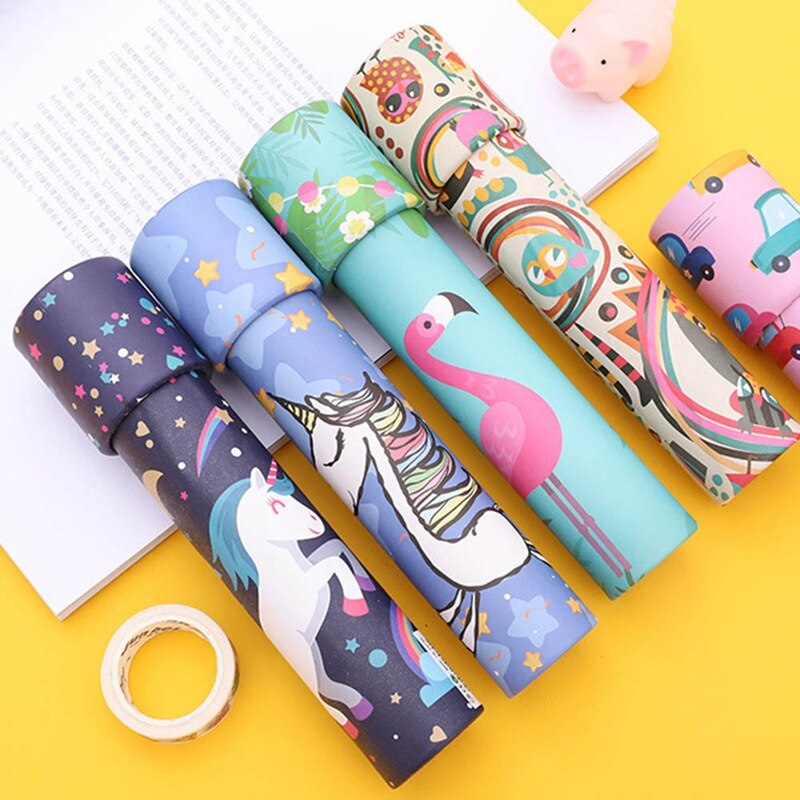 freundlicher Interaktive Logische Magie Klassische Pädagogisches Spielzeug Rotierenden Einhorn Drucken Kaleidoskop Karikatur Spielzeug Für Art Farbe Zufällig