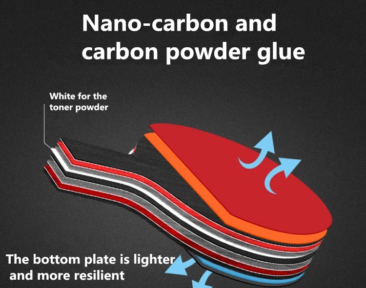1 x bordtennisracketer i lang eller kort håndkarbonfiber high-end vertikal skyting med bordtennis