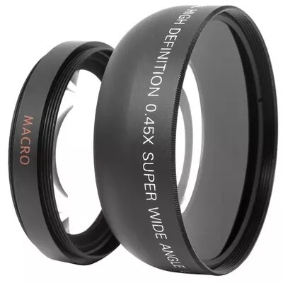 37MM43 46 49 52 55 58 67 72mm 0.45X objectif de photographie Macro Super grand Angle Fisheye pour Canon NIKON Sony PENTAX DSLR DV